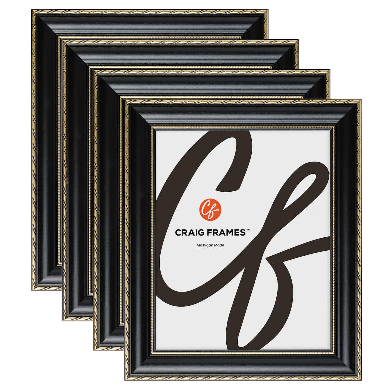 4 Pack Craig Frames Victoria Black & Gold Picture Frame